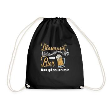 Brass music Beer Volksfest Brass band Folk music - Drawstring Bag - black - Front