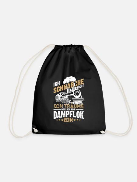Ich Träume Dass Ich Eine Dampflok Bin Geschenk Zug - Turnbeutel - Schwarz