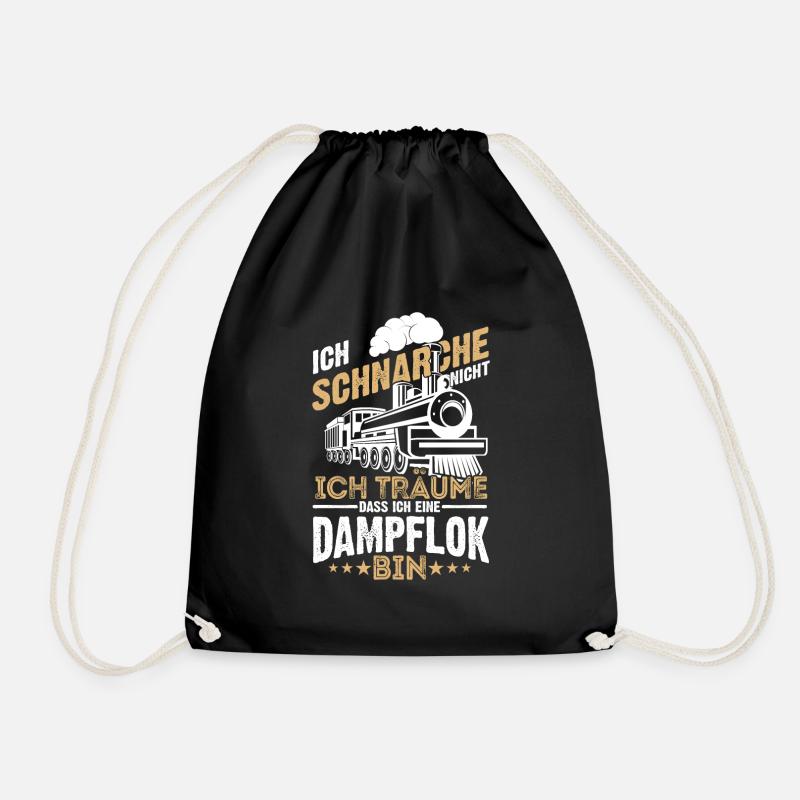 Ich Träume Dass Ich Eine Dampflok Bin Geschenk Zug - Turnbeutel - Schwarz