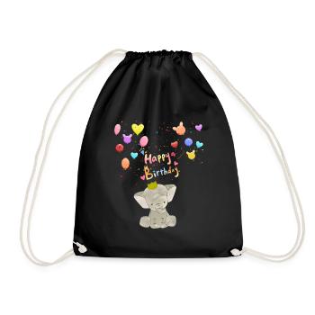 Baby Elephant Birthday Joyeux anniversaire - Sac de sport léger - noir - Devant