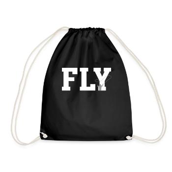 FLY - fly fishing, fly fishing - Drawstring Bag - black - Front