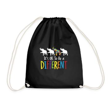 C'est bien d'être différent - Elefant Autism Autist - Sac de sport léger - noir - Devant