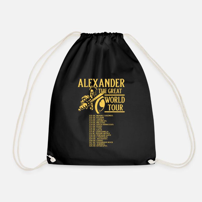 Alexander der Große World Tour Griechenland - Turnbeutel - Schwarz