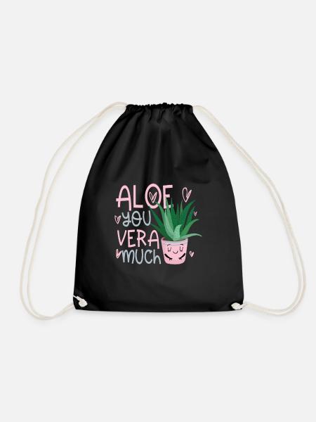 Aloe you vera much Valentinstag Verliebte - Turnbeutel - Schwarz