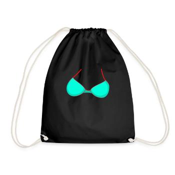 Costume de soutien-gorge de plage bikini turquoise Carnaval de Mardi Gras - Sac de sport léger - noir - Devant