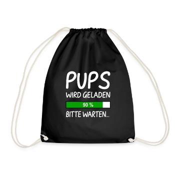 Pups Wird Geladen Bitte Warten - Turnbeutel - Schwarz - Vorne