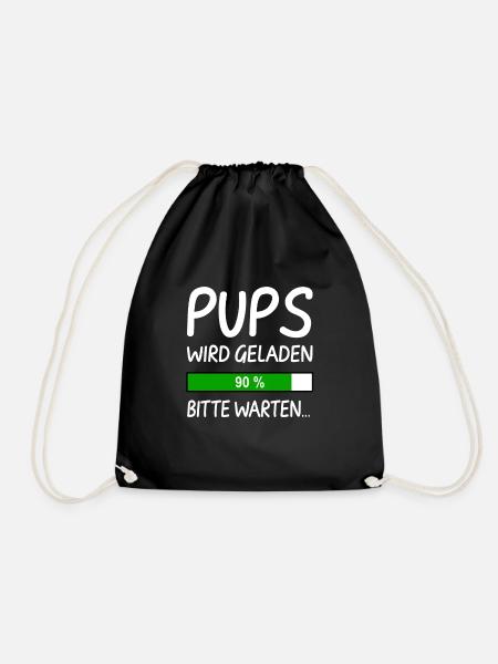 Pups Wird Geladen Bitte Warten - Turnbeutel - Schwarz