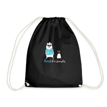 Best friends Polar Bear Penguin - Drawstring Bag - black - Front