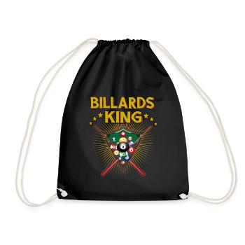 Billard Snooker - König des Billards - 8 Pool - Turnbeutel - Schwarz - Vorne