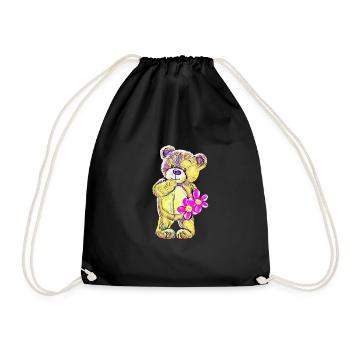 Teddybär - Turnbeutel - Schwarz - Vorne