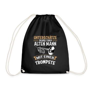 Trompette trompette cadeau - Sac de sport léger - noir - Devant