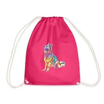 Schäferhund - Turnbeutel - Fuchsia - Vorne