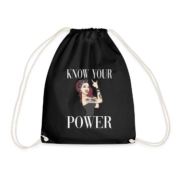 Feminism Feminist Feminine Power EmFeminism Femi - Drawstring Bag - black - Front
