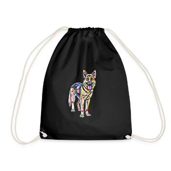 Sheepdog - Drawstring Bag - black - Front