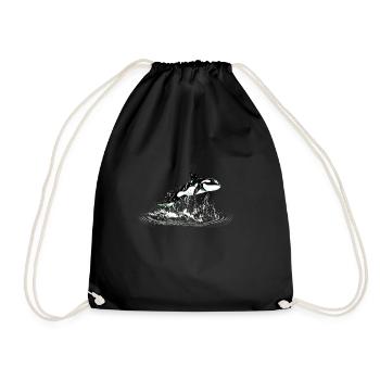 Killer whale - Drawstring Bag - black - Front