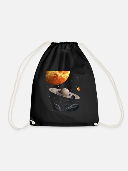Space - Drawstring Bag - black