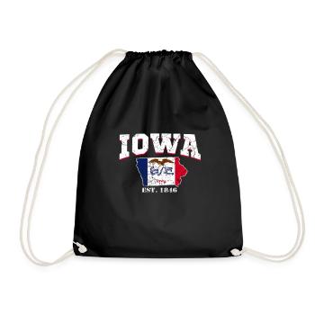 Drapeau Iowa - Sac de sport léger - noir - Devant