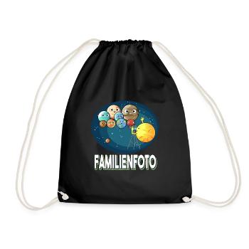 Foto Sonnenystem Planeten Planet Familienfoto - Turnbeutel - Schwarz - Vorne