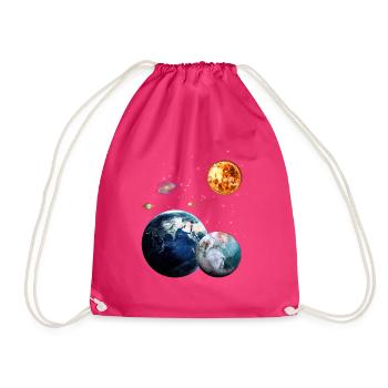 Weltraum - Turnbeutel - Fuchsia - Vorne