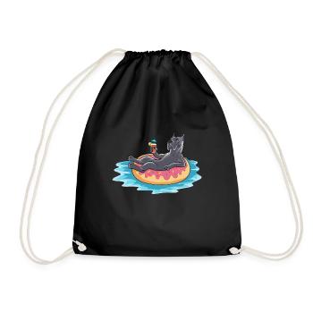 Cane Corso Donut Beach Vacation Summer Travel - Sac de sport léger - noir - Devant