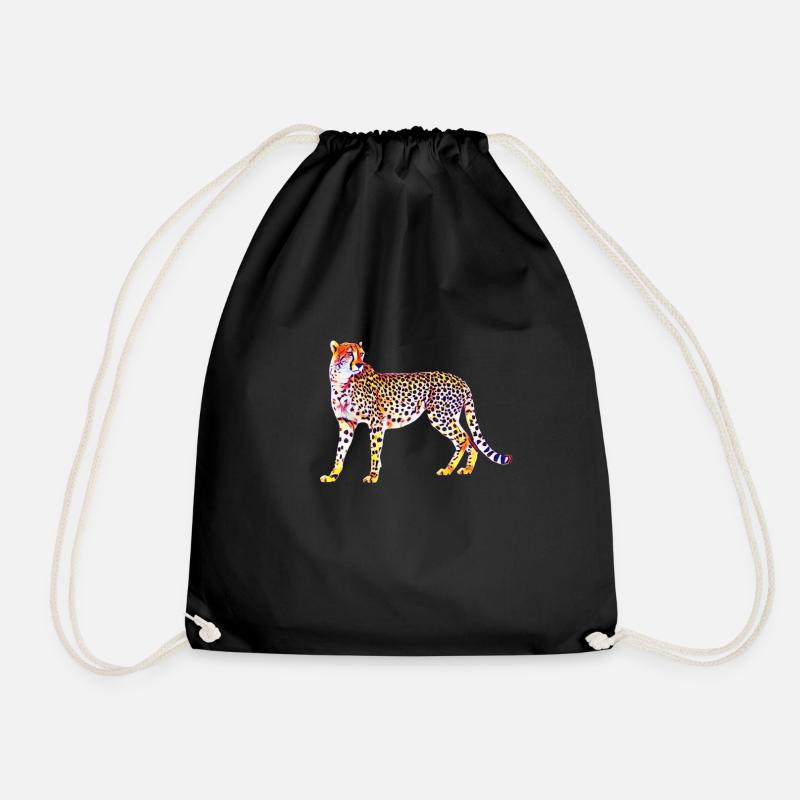 cheetah - Drawstring Bag - black