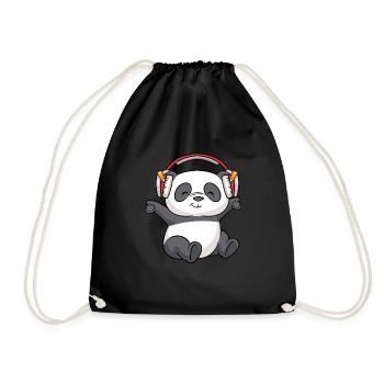 DJ Panda Casques Panda Ours Ours - Sac de sport léger - noir - Devant