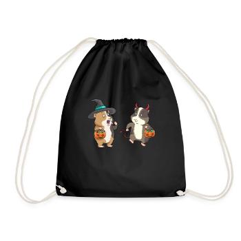 Costume d'Halloween cochon d'Inde sorcière diable - Sac de sport léger - noir - Devant