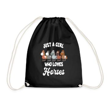 Juste une fille qui aime la conception de chevaux pour une - Sac de sport léger - noir - Devant
