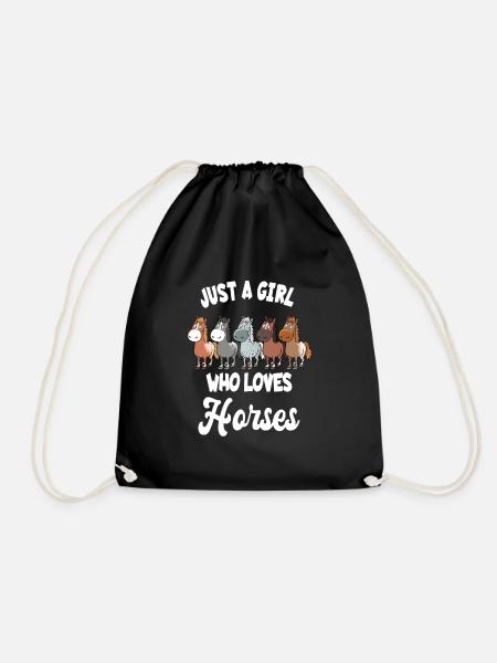 Just A Girl Who Loves Horses Design für einen - Turnbeutel - Schwarz