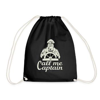 Call Me Captain design for a captain - Drawstring Bag - black - Front