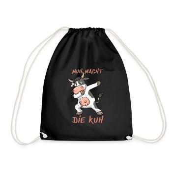 Lustige Dabbing Kuh Muh macht die Kuh Design - Drawstring Bag - black - Front