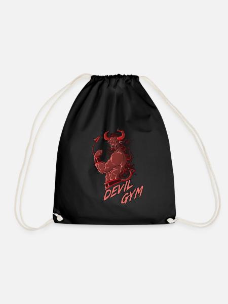 Devil Gym Le diable s'entraîne dans une salle de sport - Sac de sport léger - noir