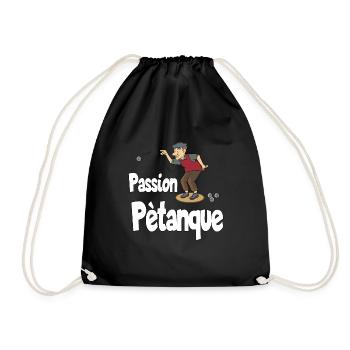 Franzose Petanque Kugel Spiel Design - Turnbeutel - Schwarz - Vorne