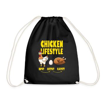 Chicken Lifestyle Chicken Life - Drawstring Bag - black - Front