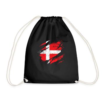 Drapeau danemark - Sac de sport léger - noir - Devant