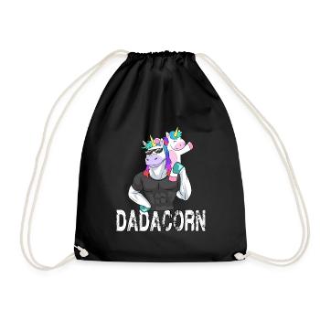 Dadacorn Papa Einhorn Training Gym Workout für - Turnbeutel - Schwarz - Vorne