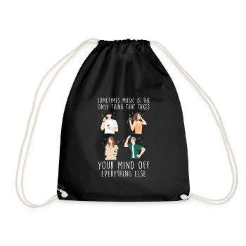 Classical music records gift - Drawstring Bag - black - Front
