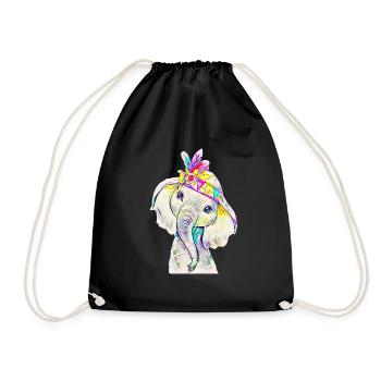 l'éléphant - Sac de sport léger - noir - Devant