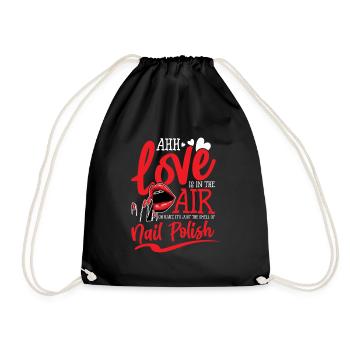 Nail polish and manicure for a beautician, - Drawstring Bag - black - Front