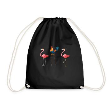 Coq drôle déguisé en flamant rose - Sac de sport léger - noir - Devant