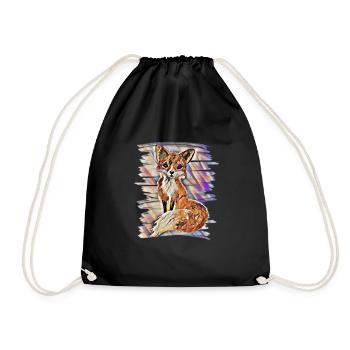Fox - Drawstring Bag - black - Front