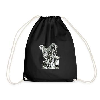 cheetah - Drawstring Bag - black - Front