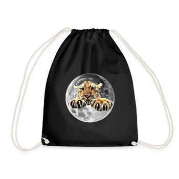 Tiger - Drawstring Bag - black - Front