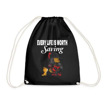 Every life is worth saving - Drawstring Bag - black - Front