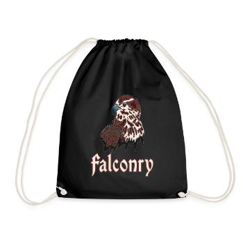 Falconry pickling bird of prey Grei Falcon - Drawstring Bag - black - Front