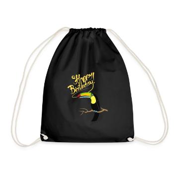 Tukan anniversaire oiseau amoureux des animaux animaux animaux - Sac de sport léger - noir - Devant