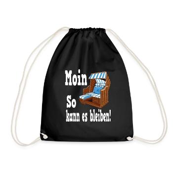 Moin So Kann Es Bleiben - Turnbeutel - Schwarz - Vorne