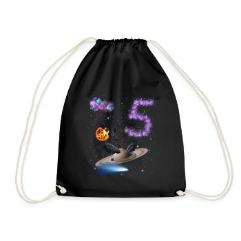 5th Birthday - Drawstring Bag - black - Front