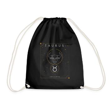 Zodiac Taurus - Drawstring Bag - black - Front