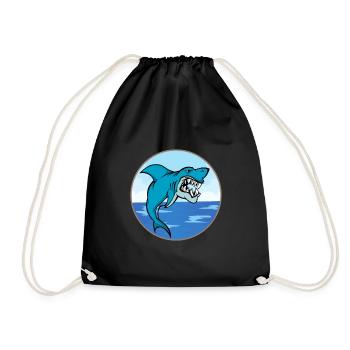 megalodon - Drawstring Bag - black - Front